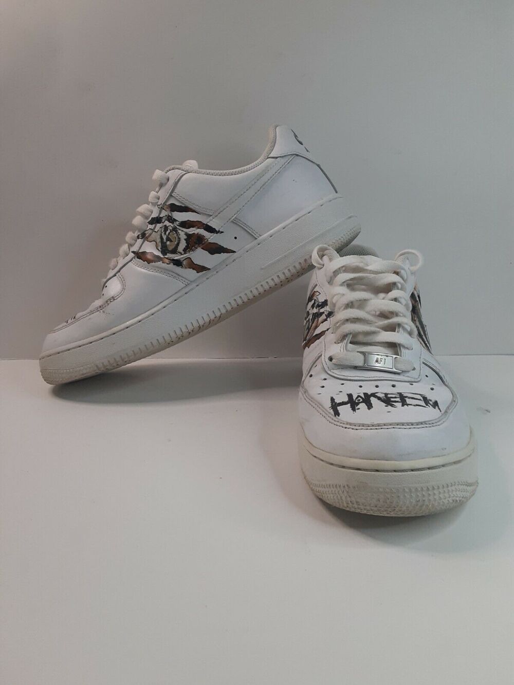 Men's Customized Prince Hakeem Nike Air Force 1 Triple White 315122-111 Size 9